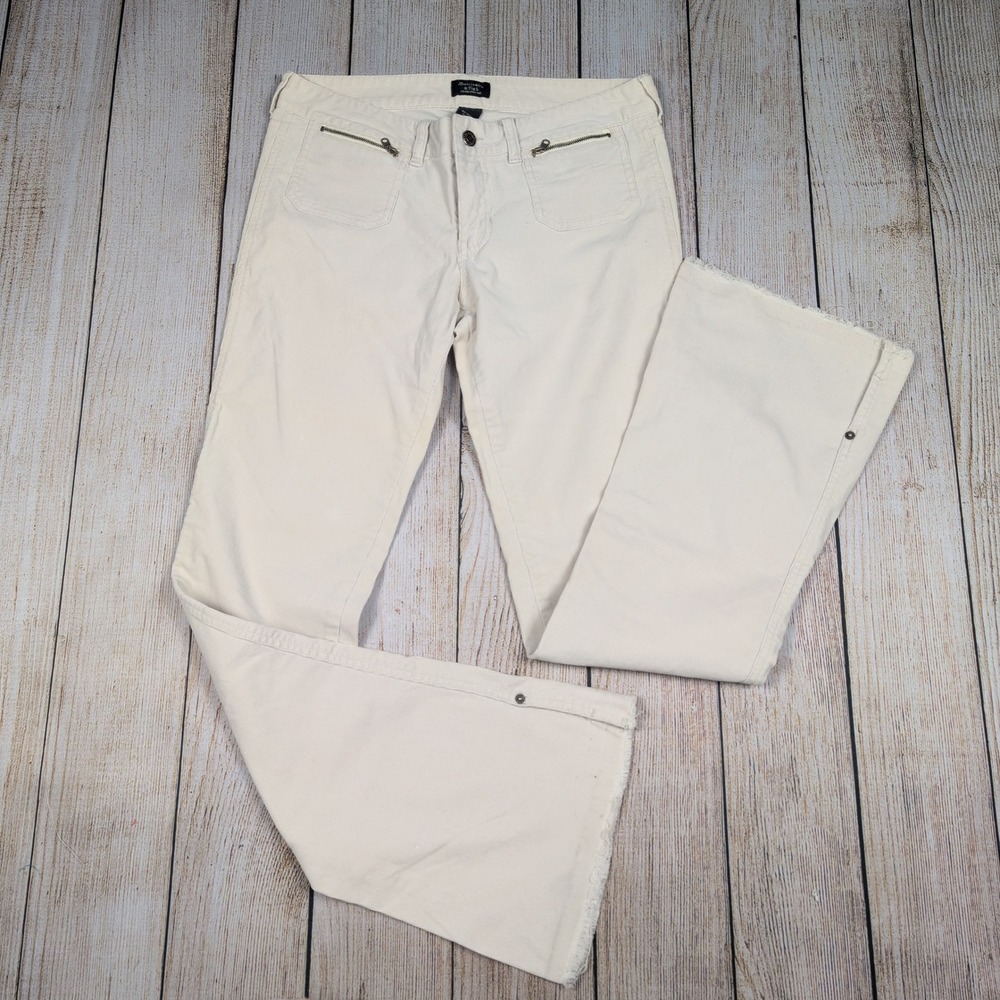 Abercrombie & Fitch beige Y2K Corduroy low Rise Flare Leg Jeans‎ Womens Size 6